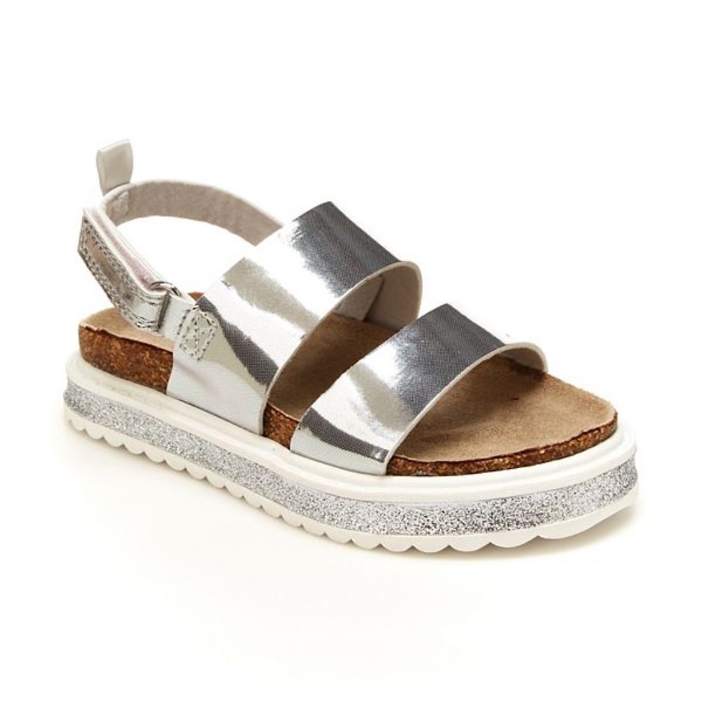 CARTER'S Carlyle Silver Metallic Toddler Girls Sandals size 7 NWT